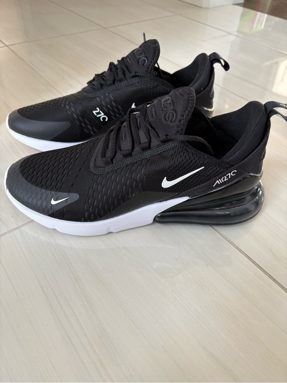 Nike Air Max 270 Black with White Accents Men's Sneakers